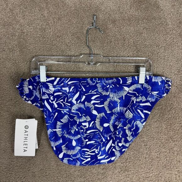 Athleta Swim Bikini Bottom Size XL Blue/White Batik Floral Print Low Rise NEW - Picture 8 of 9